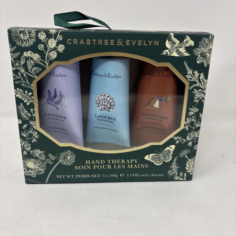 Crabtree & Evelyn Hand Therapy Gardeners LaSource Lavender 3 x 3.5 oz New